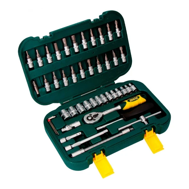 Kit roquete / copos e pontas 1/4" 45 peças Mota
