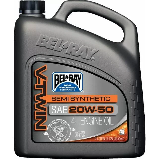 Óleo de motor 4T 20W50 4L V-Twin Bel-Ray - semi-sintético