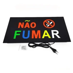 Letreiro Luminoso Painel Não Fumar Led Placa Quadro