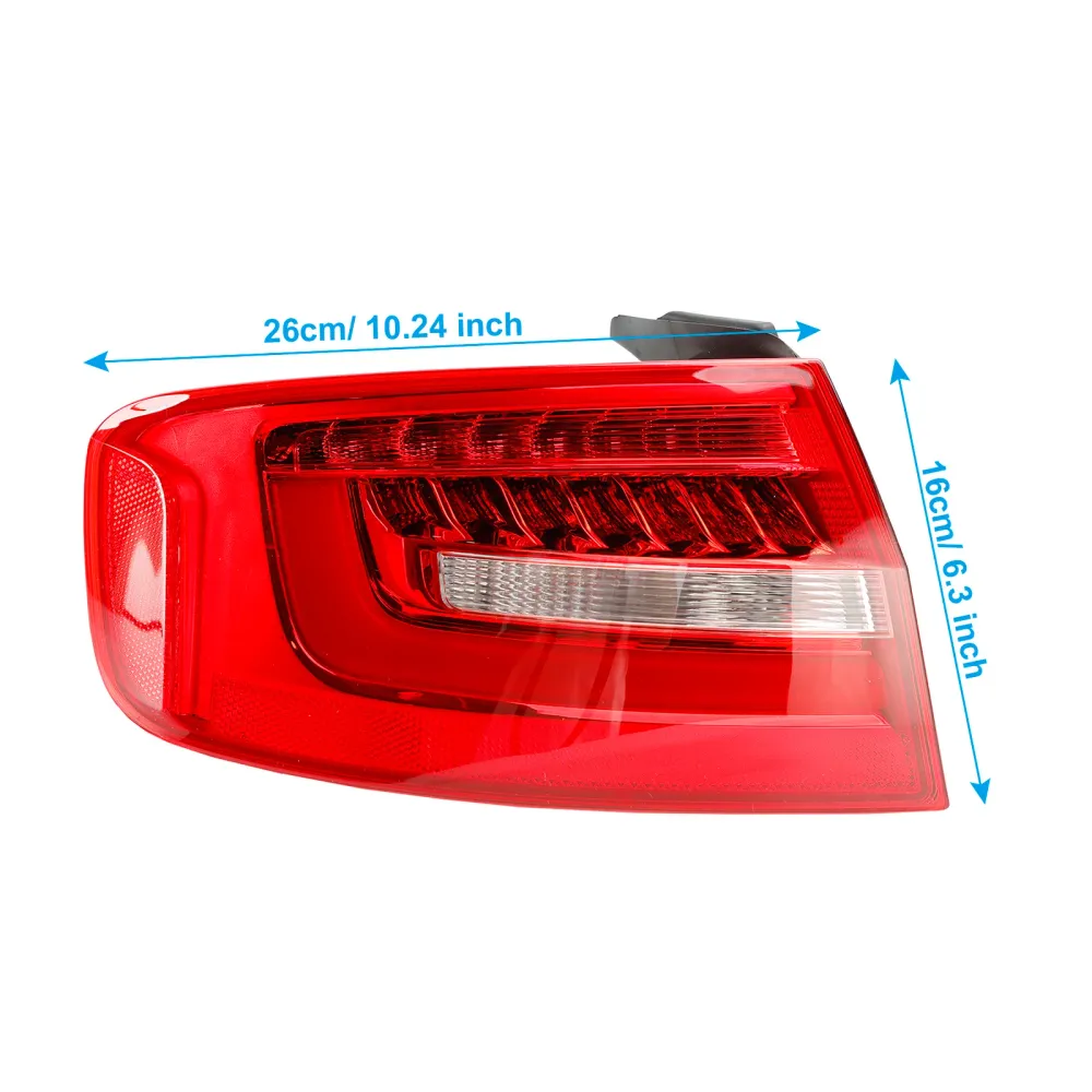 Lâmpada de luz traseira externa esquerda ajustada para Audi A4 B8.5pa 2013-2016 8K5945095AC