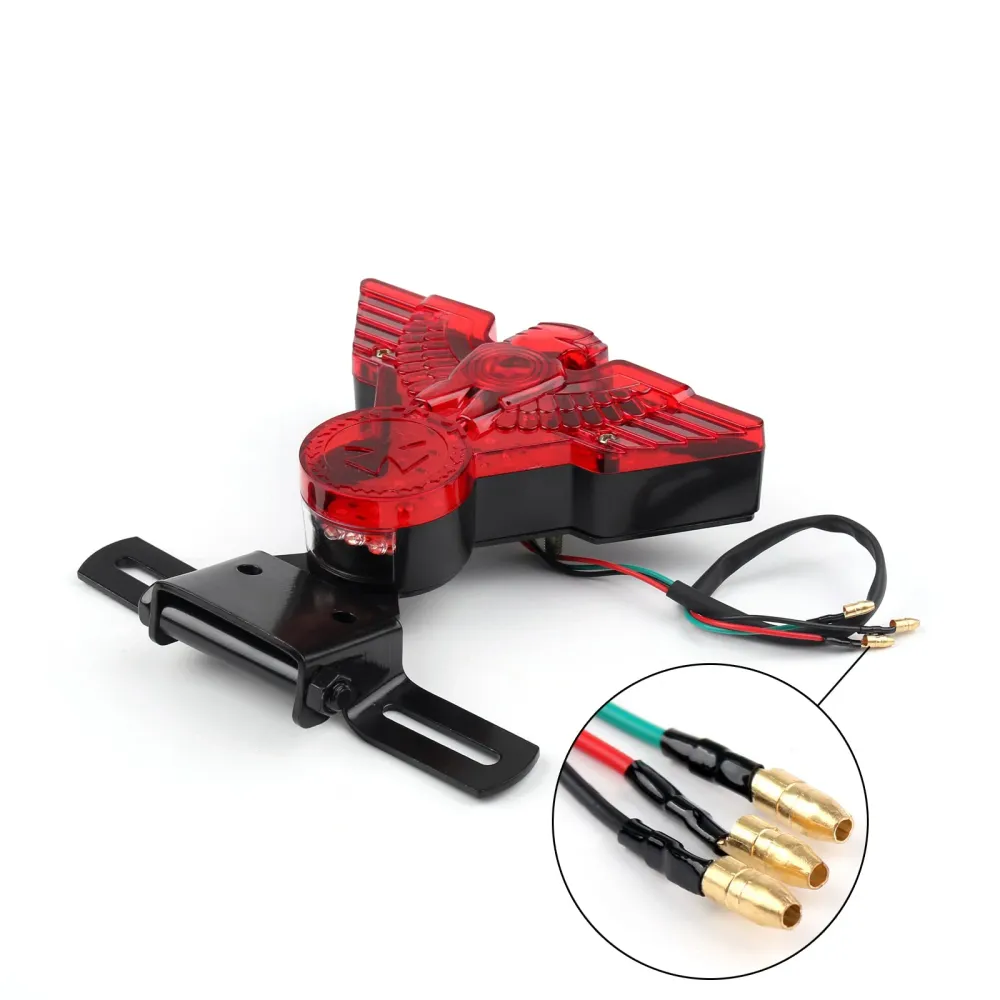 Lâmpada de luz traseira de águia da motocicleta LED com prato para harley hhopper bobbe, 2 cor genérico