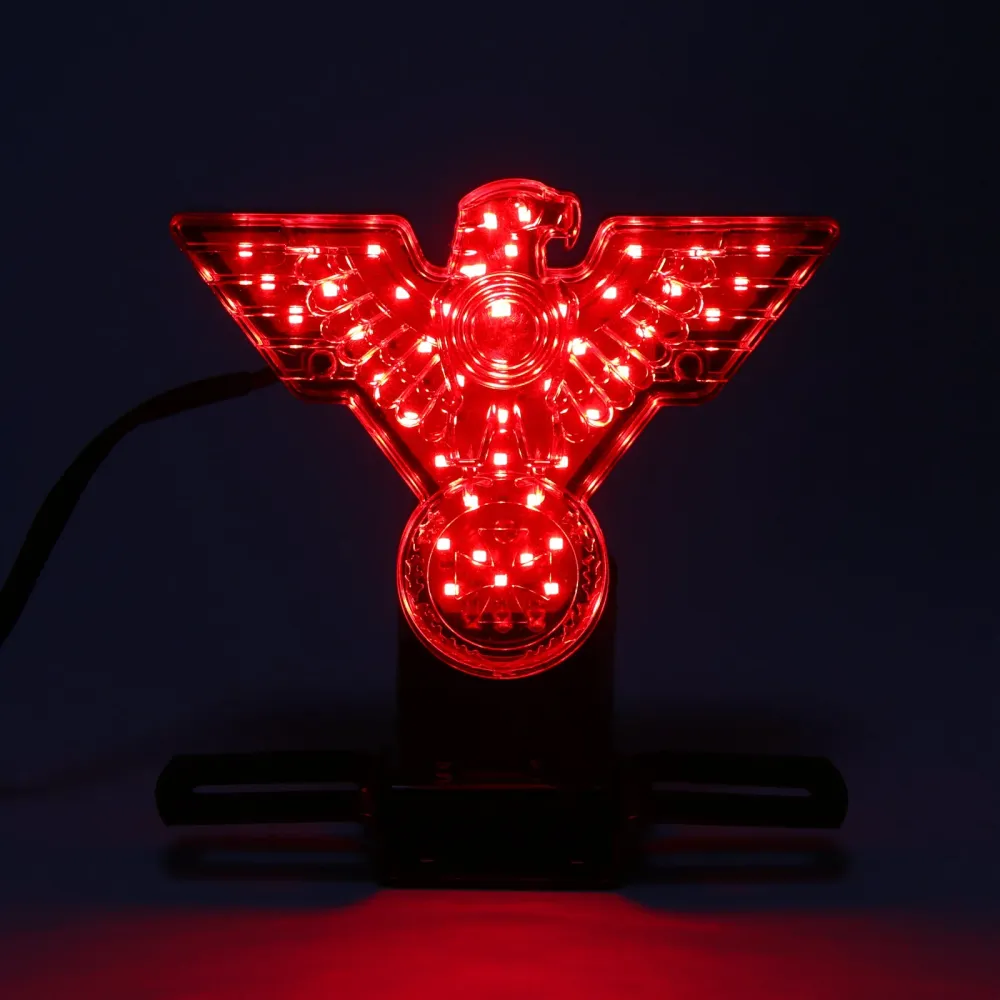 Lâmpada de luz traseira de águia da motocicleta LED com prato para harley hhopper bobbe, 2 cor genérico