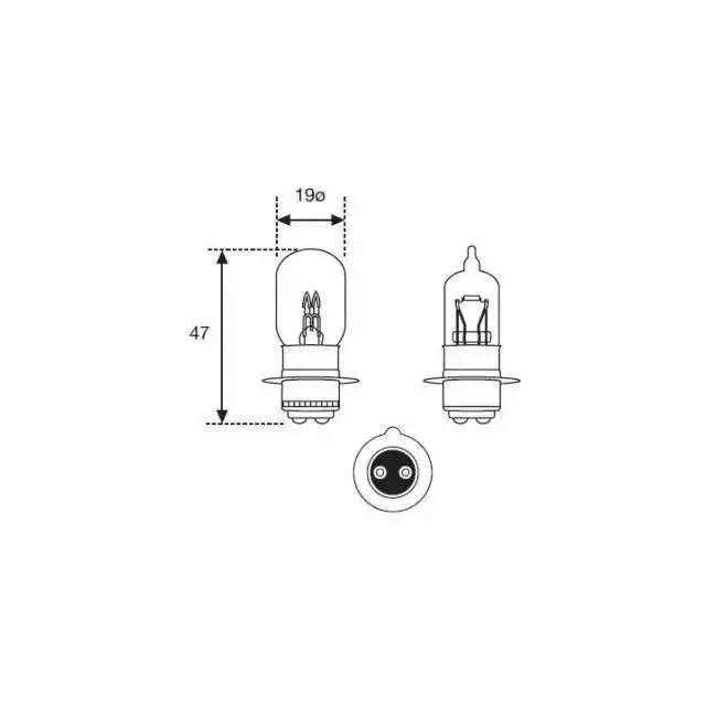 Lâmpada PX15D 12V 18/18W T19 Amolux
