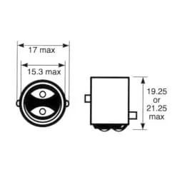 Lâmpadas 12V 21/5W (caixa com 10 unid.)