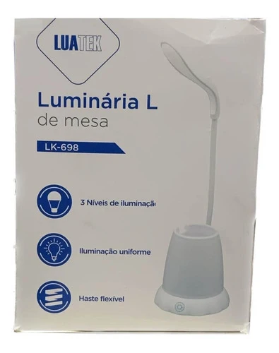 Luminária De Mesa Led Flexível Recarregavel Lk-698 Luatek
