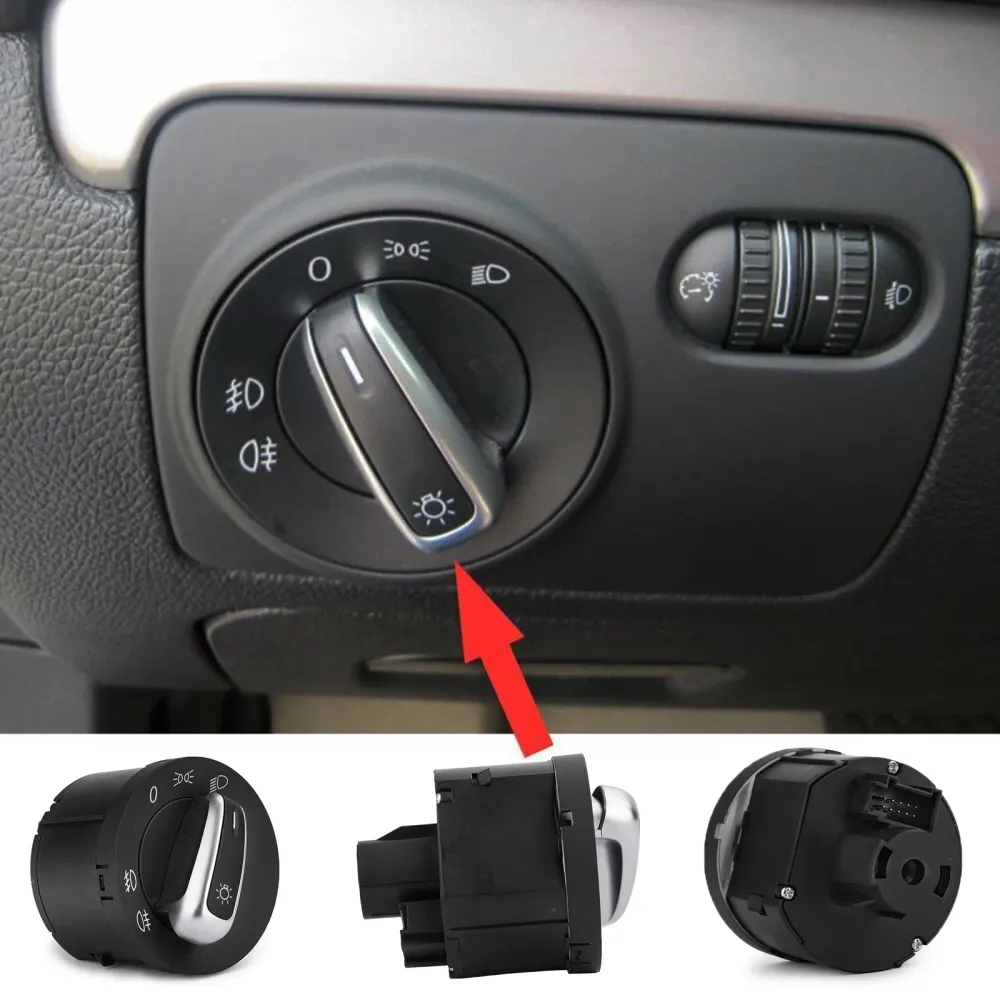 Luz do interruptor do farol do euro para VW Passat CC B6 Jetta Golf Mk5 Mk6 5nd941431a