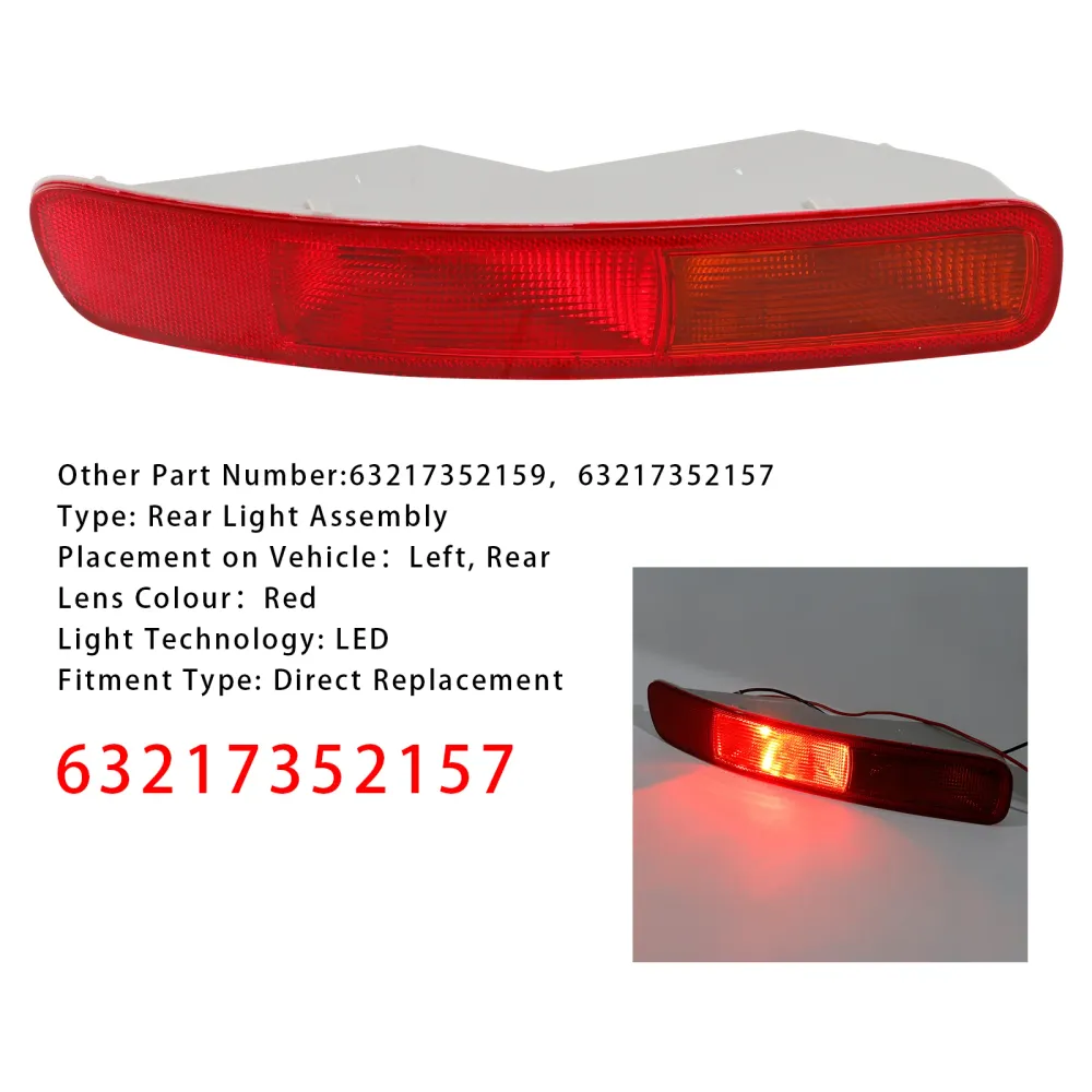 Luz do para-choque traseiro do LED esquerdo 63217352157 para o Mini Clubman F54 2016-2024