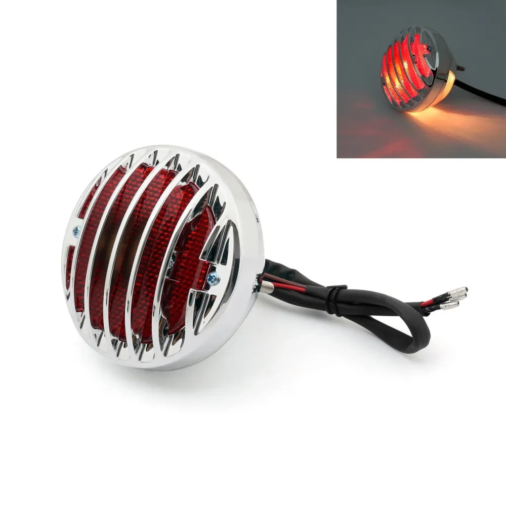 Luz redonda de freio de cauda de motocicleta para Harley Bobber Chopper Rat Genérico personalizado