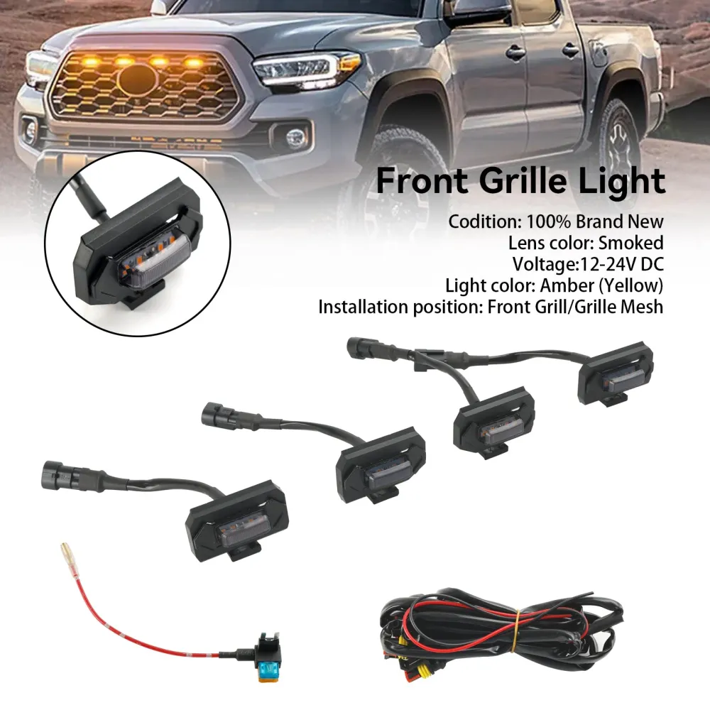 Luzes de grade LED de 4pcs ajustam Toyota Tacoma Trd Off Road & Trd Sport 2020-2023