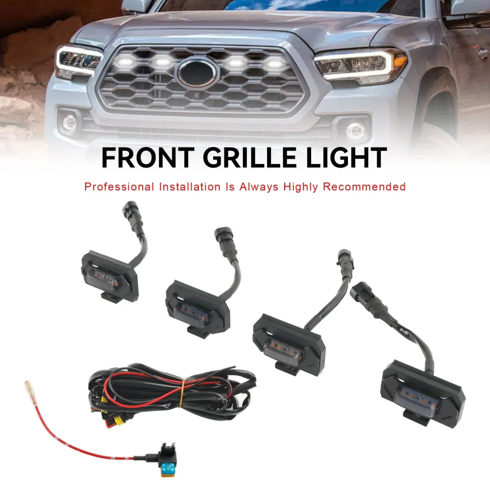 Luzes de grade LED de 4pcs ajustam Toyota Tacoma Trd Off Road & Trd Sport 2020-2023