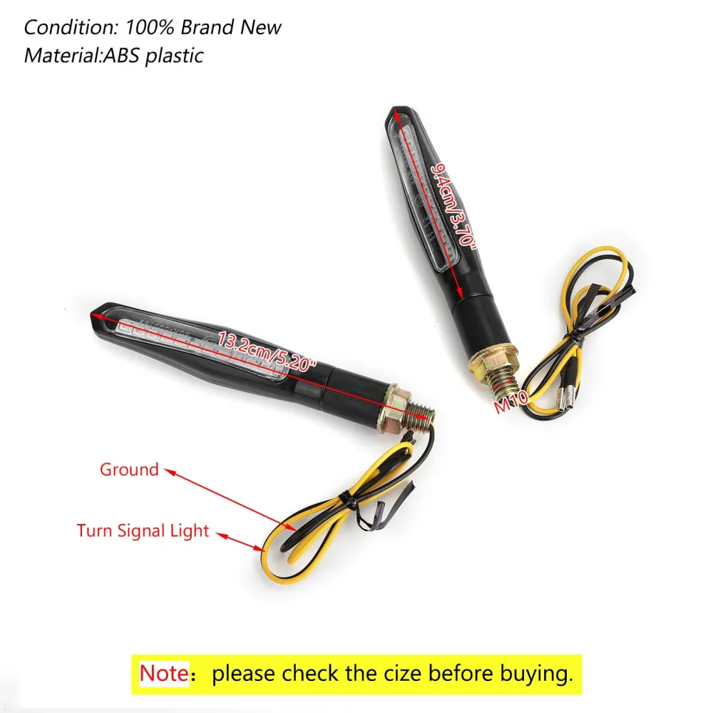2x M10 Motorciclo LED sequencial LED Indicador Lights Lâmpada Ambar genérico