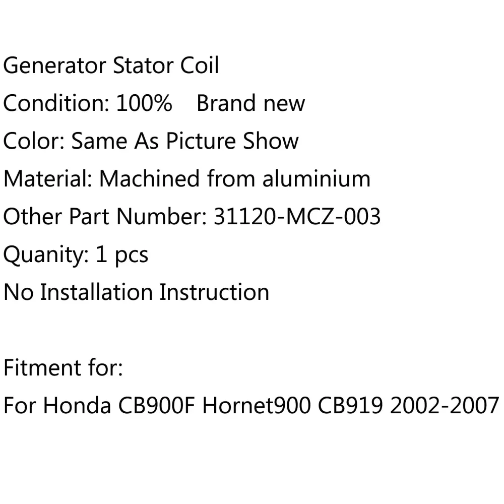 Magneto Generator Stator Bobina para Honda CB900F Hornet900 CB919 (02-2007) genérico