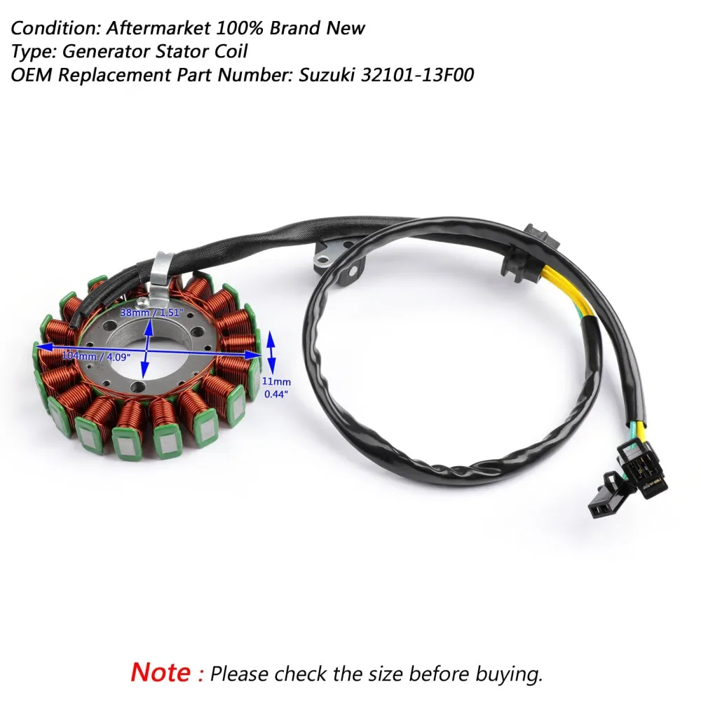 Magneto Generator Stator Bobina para Suzuki GZ250 Marauder 1999-2011 32101-13F00 genérico