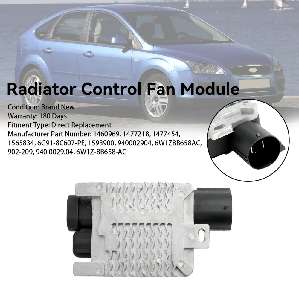 Módulo de controle do ventilador do radiador do Ford Focus MK II Sedan 2005-2012 1477218 6W1Z8B658AC