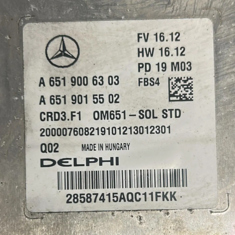 Mercedes Bench GLA Unidade de controle do motor (X156) Cod.A6519006303 2.2 Diesel (2013> 2019) COD.A6519015502