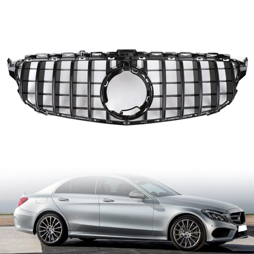 Mercedes Benz Classe C 2019-2021 W205 C300 C250 AMG (modelos com câmera) Grade estilo GTR com câmera genérica
