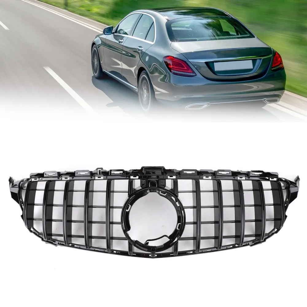 Mercedes Benz Classe C 2019-2021 W205 C300 C250 AMG (modelos com câmera) Grade estilo GTR com câmera genérica