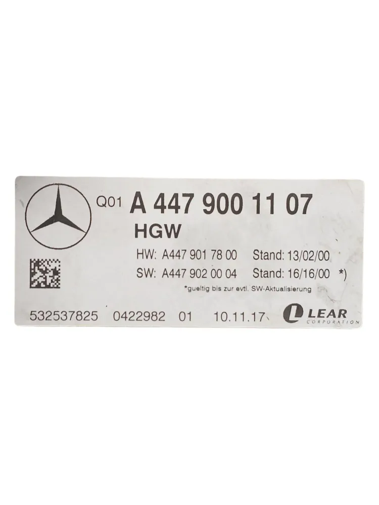 Mercedes Class V-Class Gateway Central W447 COD: A4479001107 (2014->)