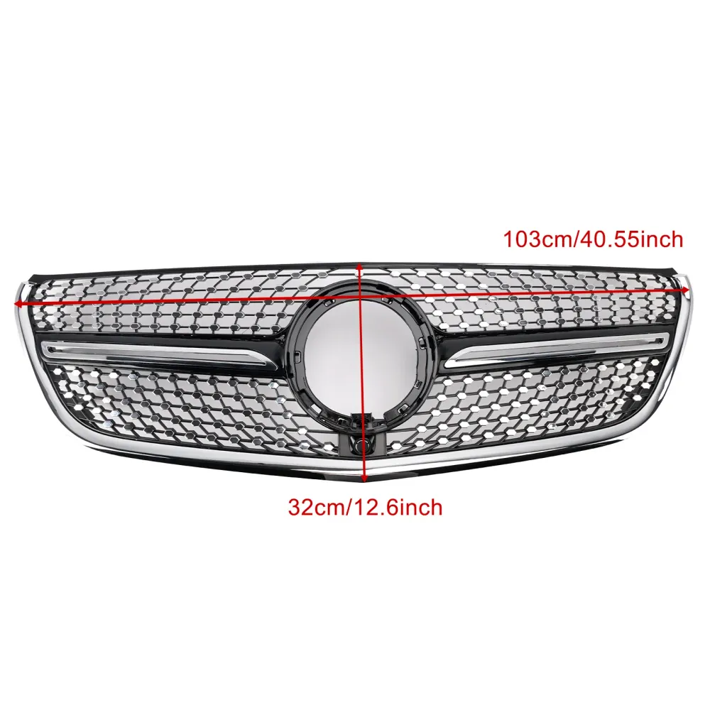 Mercedes Vito 2014-2023 W447 Grade do para-choque dianteiro cromada com diamante