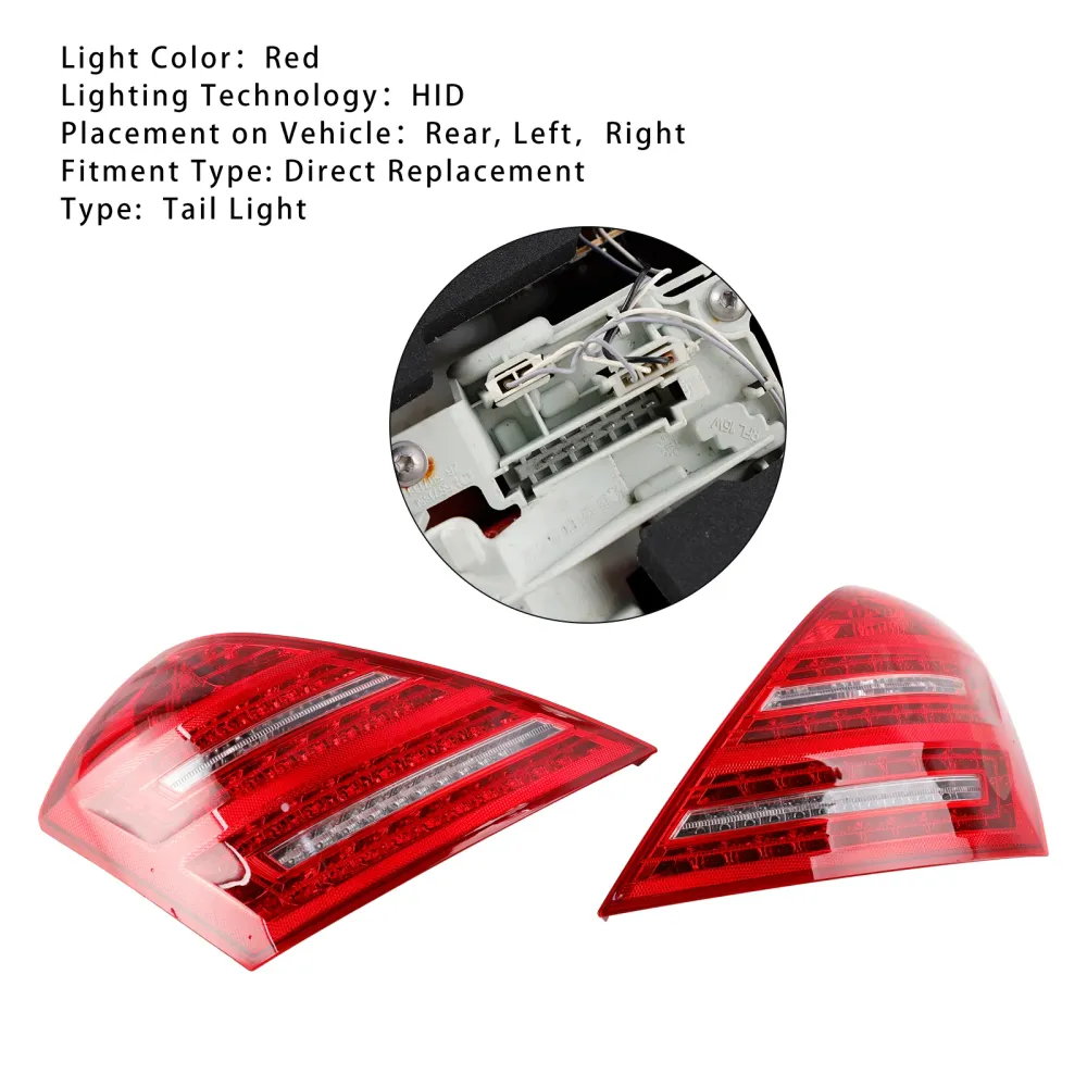 Mercedes-Benz 2007-2013 W221 Lâmpada de luz traseira LED esquerda+direita Classe S 2218201364 464