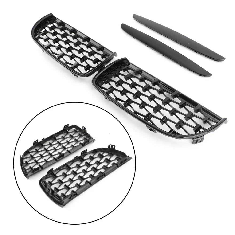 Meteor Black Kidney Grill Mesh Grille Fit BMW E90 3 Série Sedan 2005-2008 51712151895 51712151896 51712151897 51712151898...