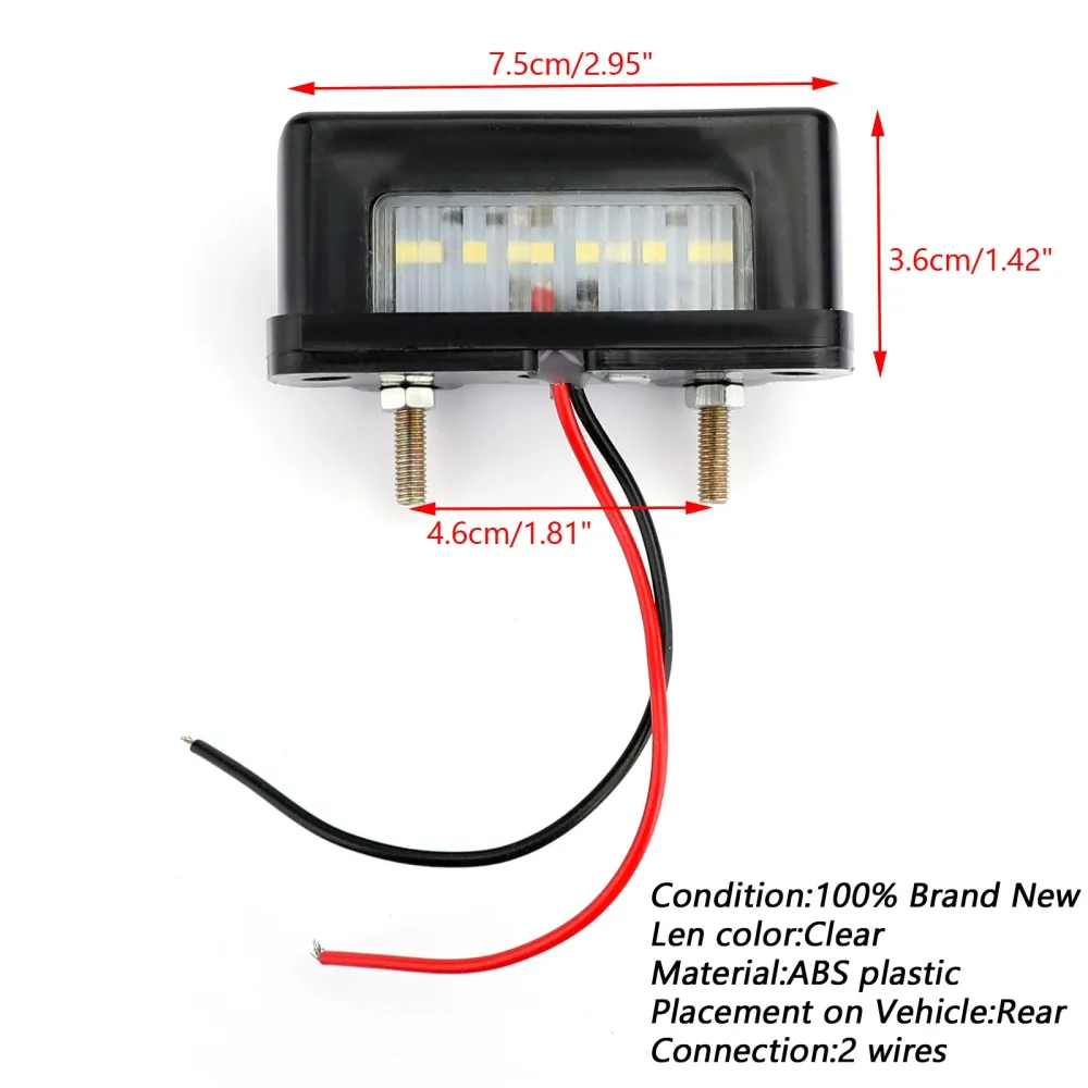 Motocicleta Placa traseira da placa traseira LED Placa de freio Light Mini Taxeira genérica