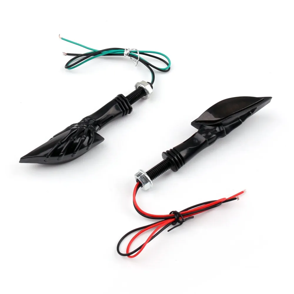 Motocicleta Universal Black Skeletton Hand LED Sinais de giro indicador SMO SMO