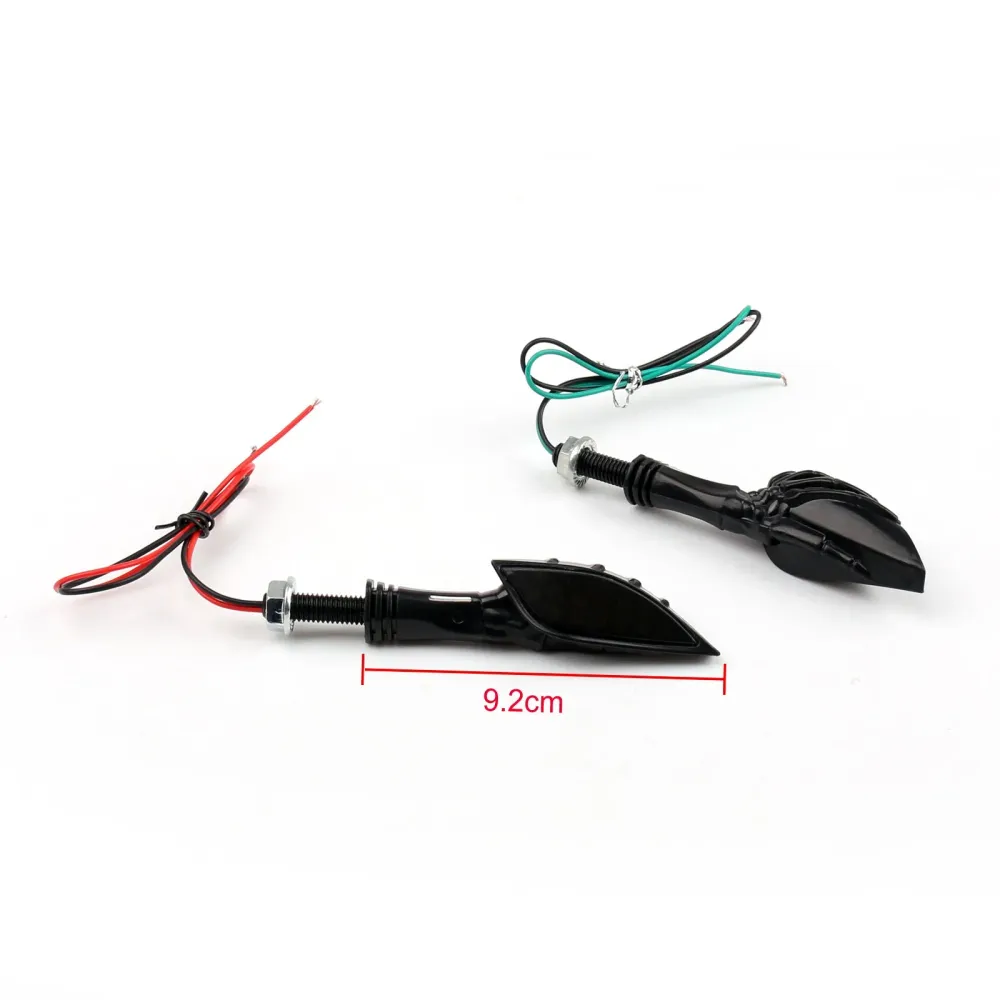 Motocicleta Universal Black Skeletton Hand LED Sinais de giro indicador SMO SMO