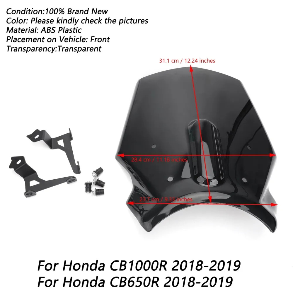 MOTOCYCY ABS Windshield Protector para Honda CB1000R 18-20 CB650R 19-23