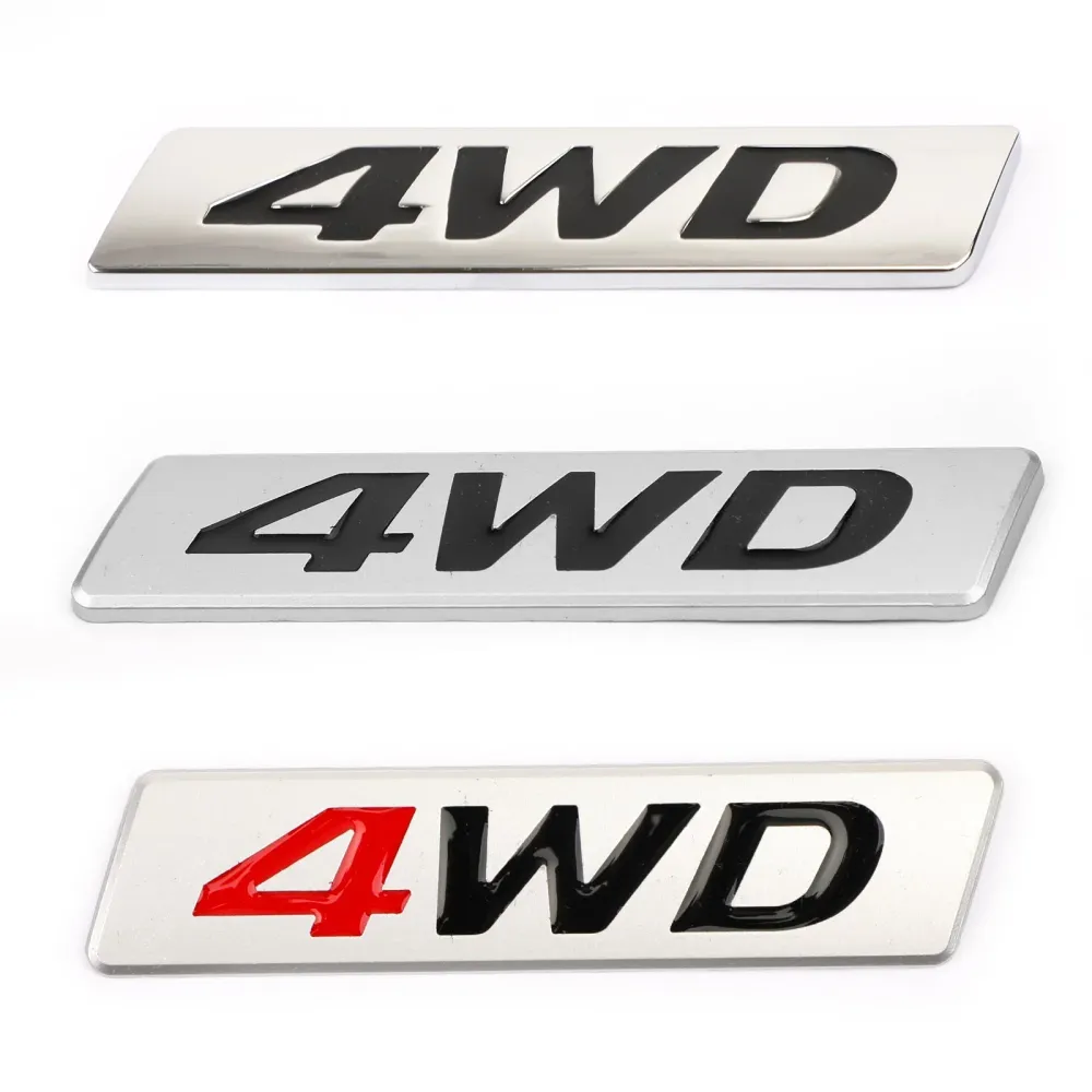 New Metal Metal 4WD Emblem Car Fender Trunk Tailgate Decalques Decalques