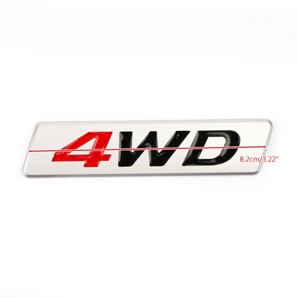 New Metal Metal 4WD Emblem Car Fender Trunk Tailgate Decalques Decalques