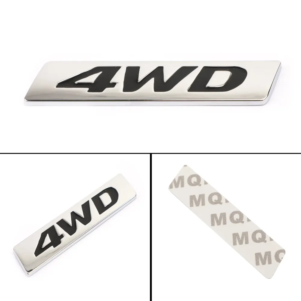 New Metal Metal 4WD Emblem Car Fender Trunk Tailgate Decalques Decalques