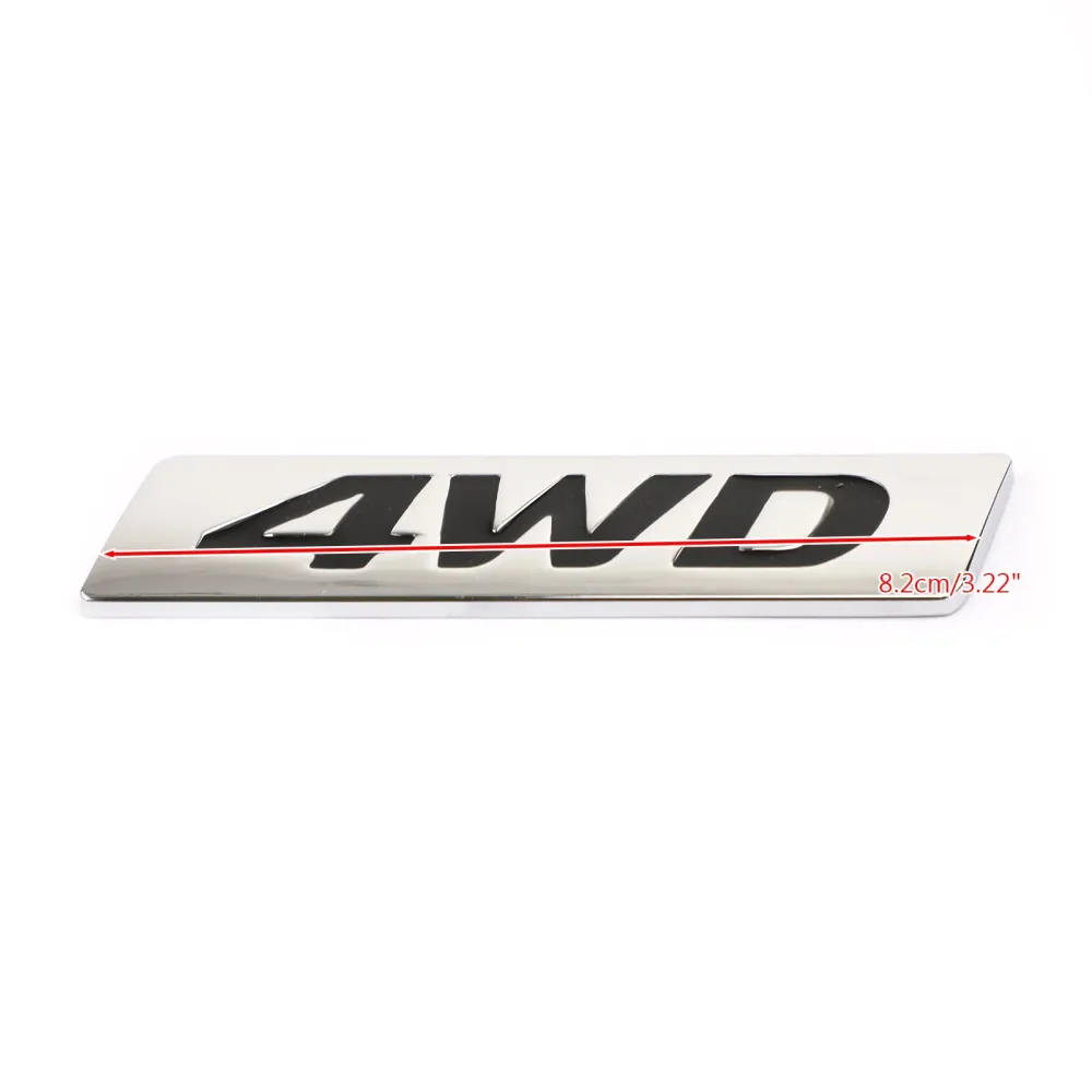 New Metal Metal 4WD Emblem Car Fender Trunk Tailgate Decalques Decalques