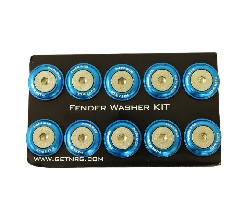 NRG Fender Washer Kit w/Rivets Plastic (Blue) - Set 10