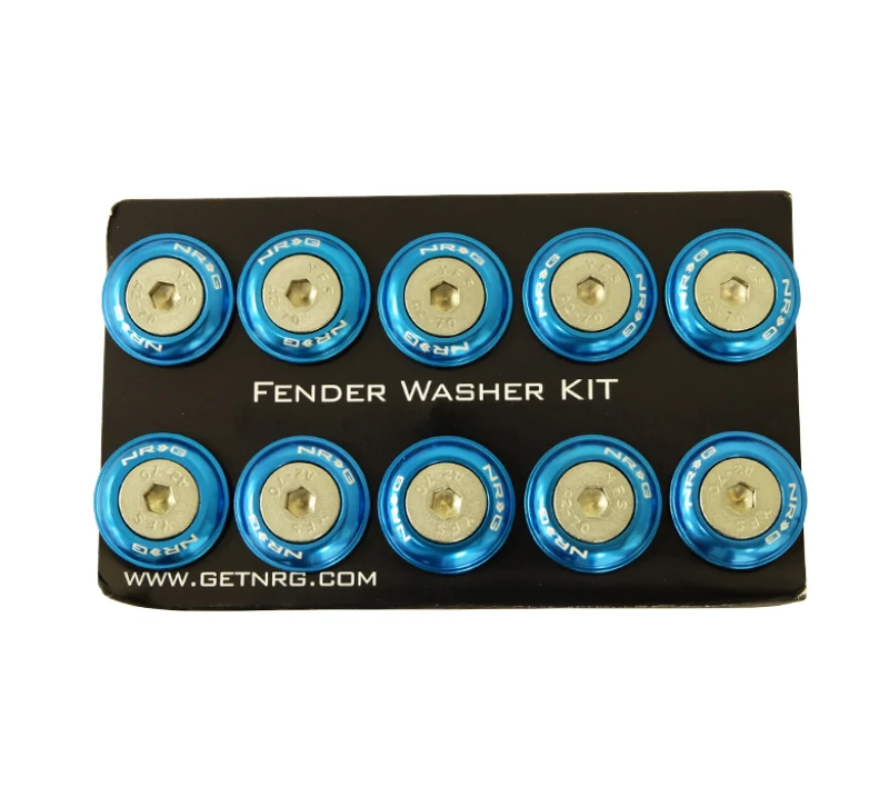 NRG Fender Washer Kit w/Rivets Plastic (Blue) - Set 10
