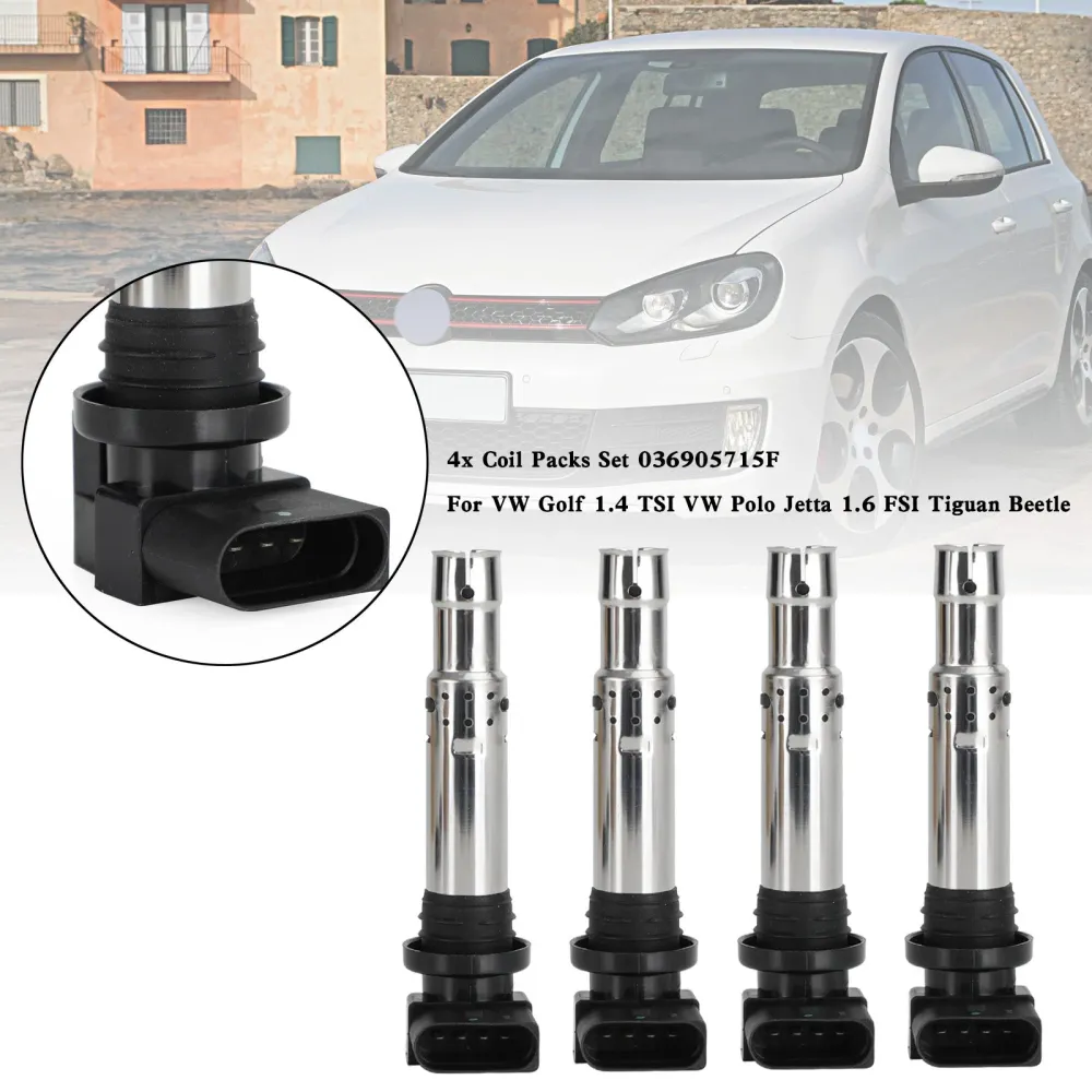 Pacotes de bobina 4x ajustado para VW Golf 1.4 TSI VW Polo Jetta 1.6 FSI Tiguan 036905715f