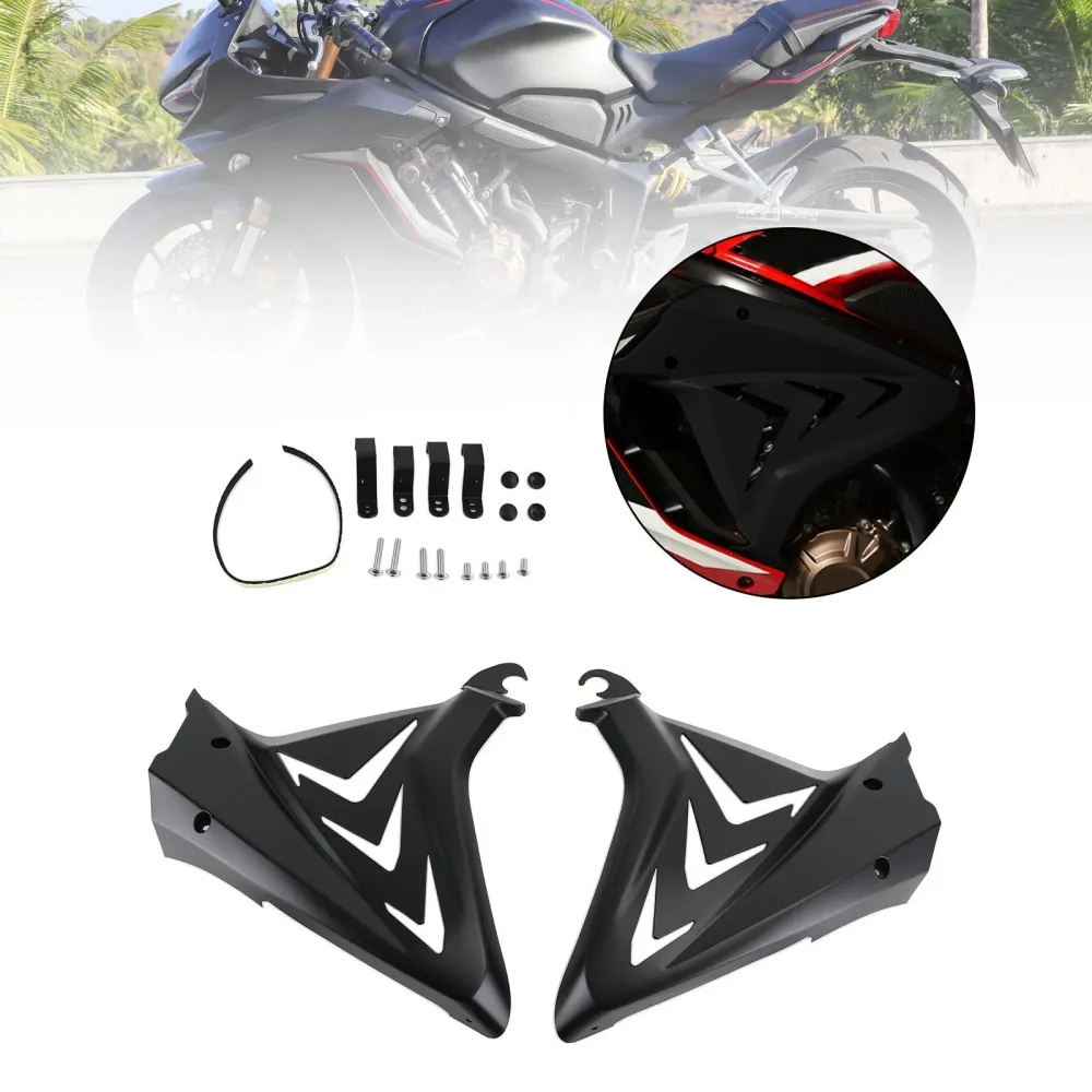 Painéis de tampa lateral Capuzes de fetos para Honda CBR650R 2019-2021 Black