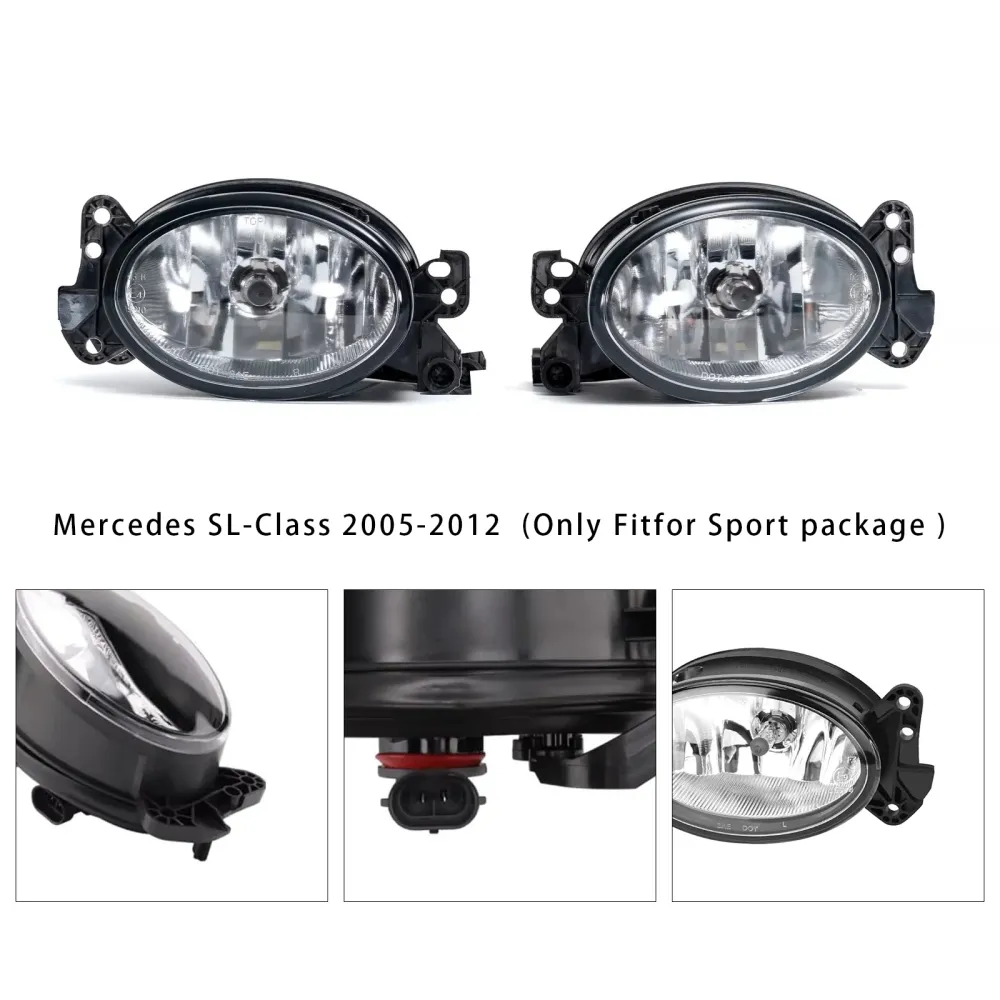 Par de faróis de neblina dianteiros com lâmpadas para Mercedes Benz W204 W211 W164 C219