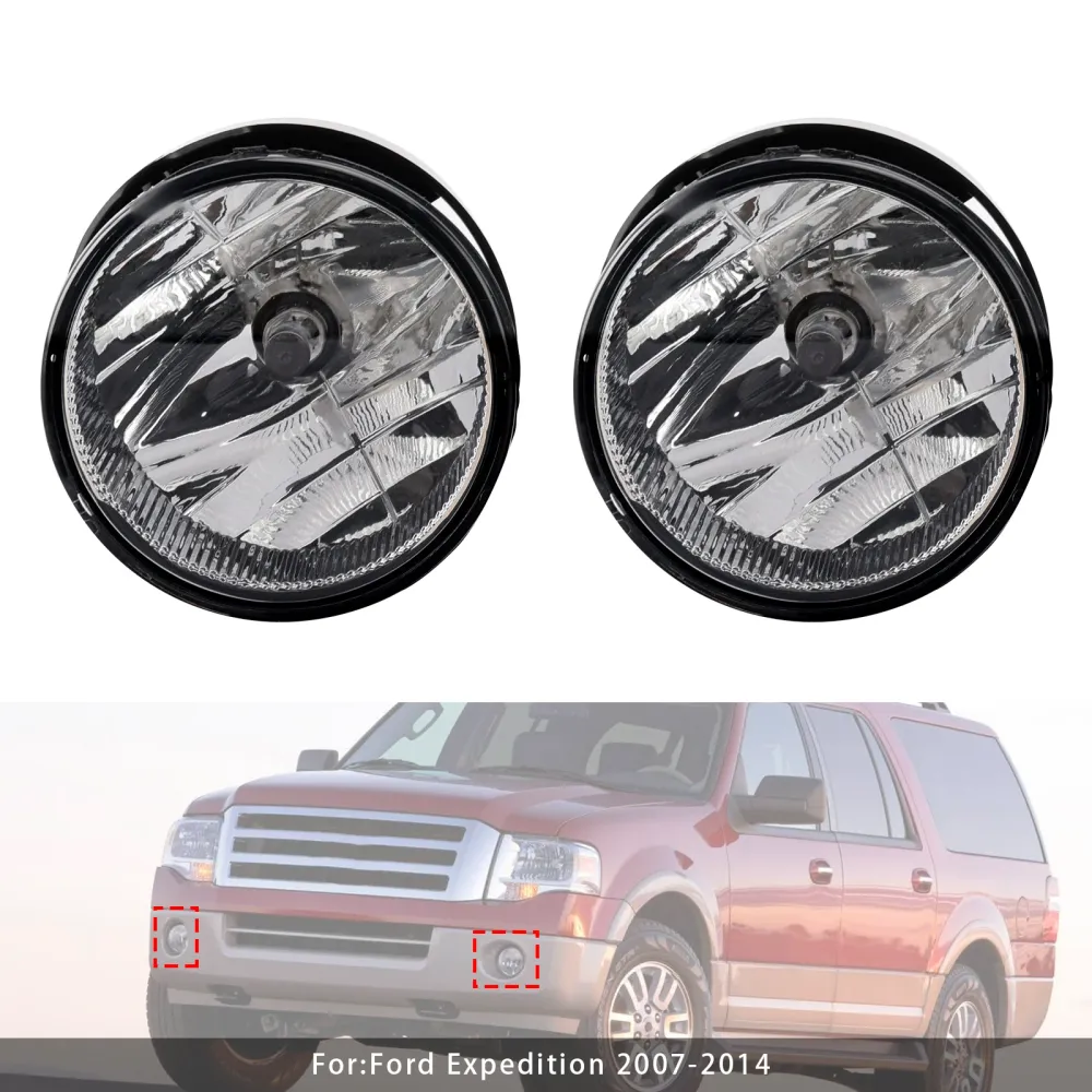 Par de lâmpadas leves de nevoeiro dianteiro com lâmpadas para Ford Expedition 2007-2014 LENS CLEAR