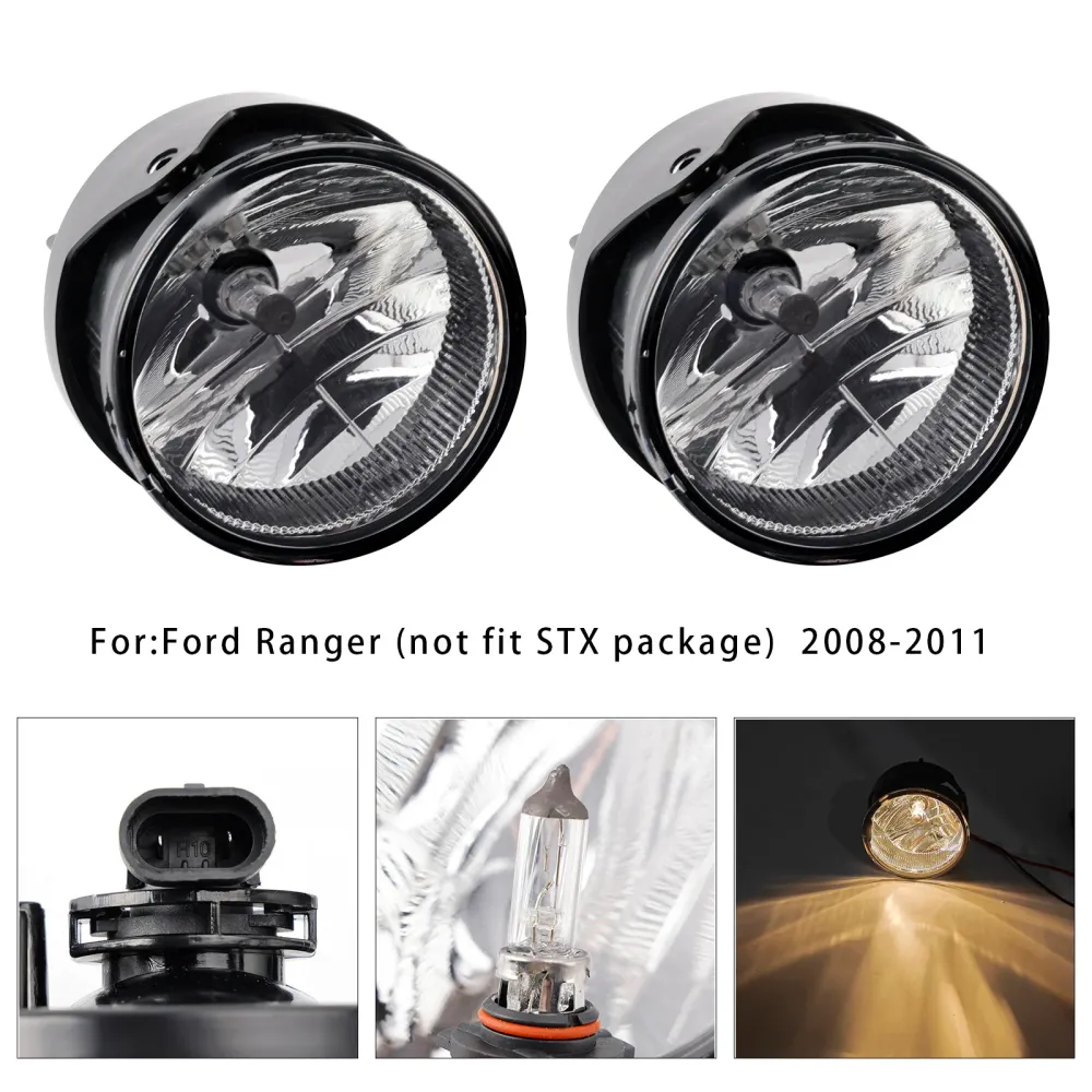 Par de lâmpadas leves de nevoeiro dianteiro com lâmpadas para Ford Expedition 2007-2014 LENS CLEAR