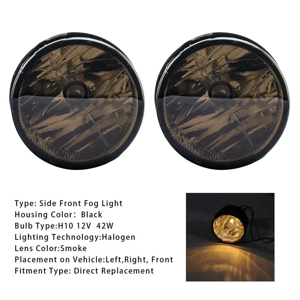 Par de lâmpadas de luz de nevoeiro dianteiro com lâmpadas para Ford Expedition 2007-2014 Lente defumada