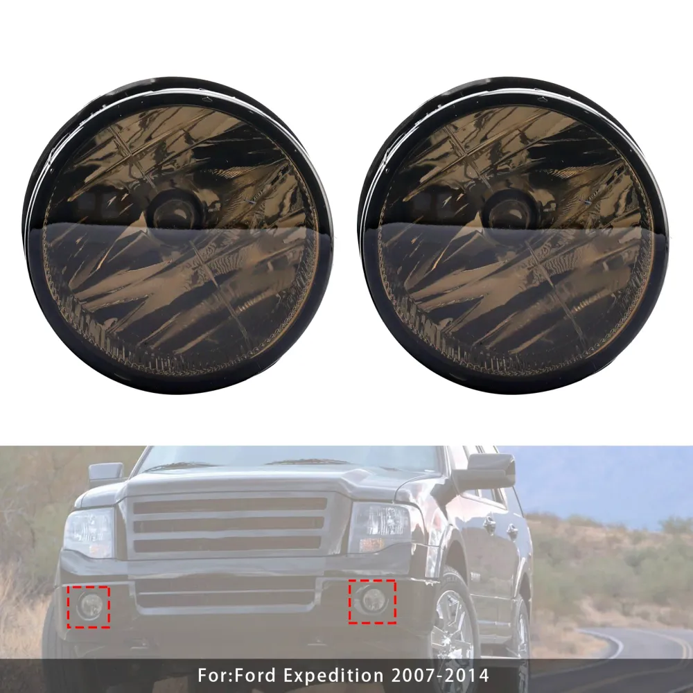 Par de lâmpadas de luz de nevoeiro dianteiro com lâmpadas para Ford Expedition 2007-2014 Lente defumada