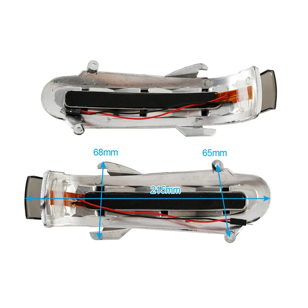 Par de luzes de seta LED para espelho lateral para Benz S W220 CL W215 1999-2003 Cinza