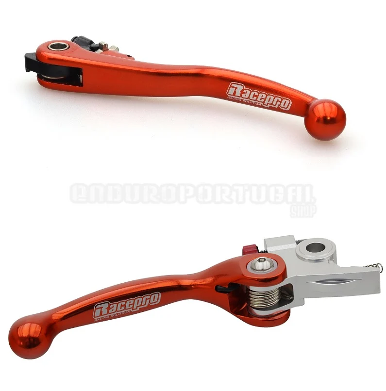 Par de Manetes Articuladas RACEPRO RL#3 KTM EXC 125 14-16 SX 125/150 14-15 Laranja