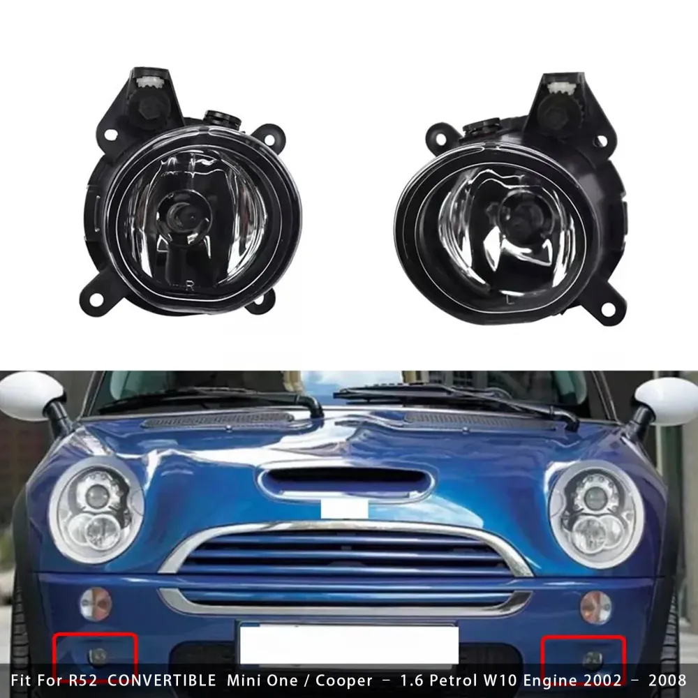 Par de pára -choques dianteiro de nevoeiro para Mini Cooper One R50 R52 R53 63176925050