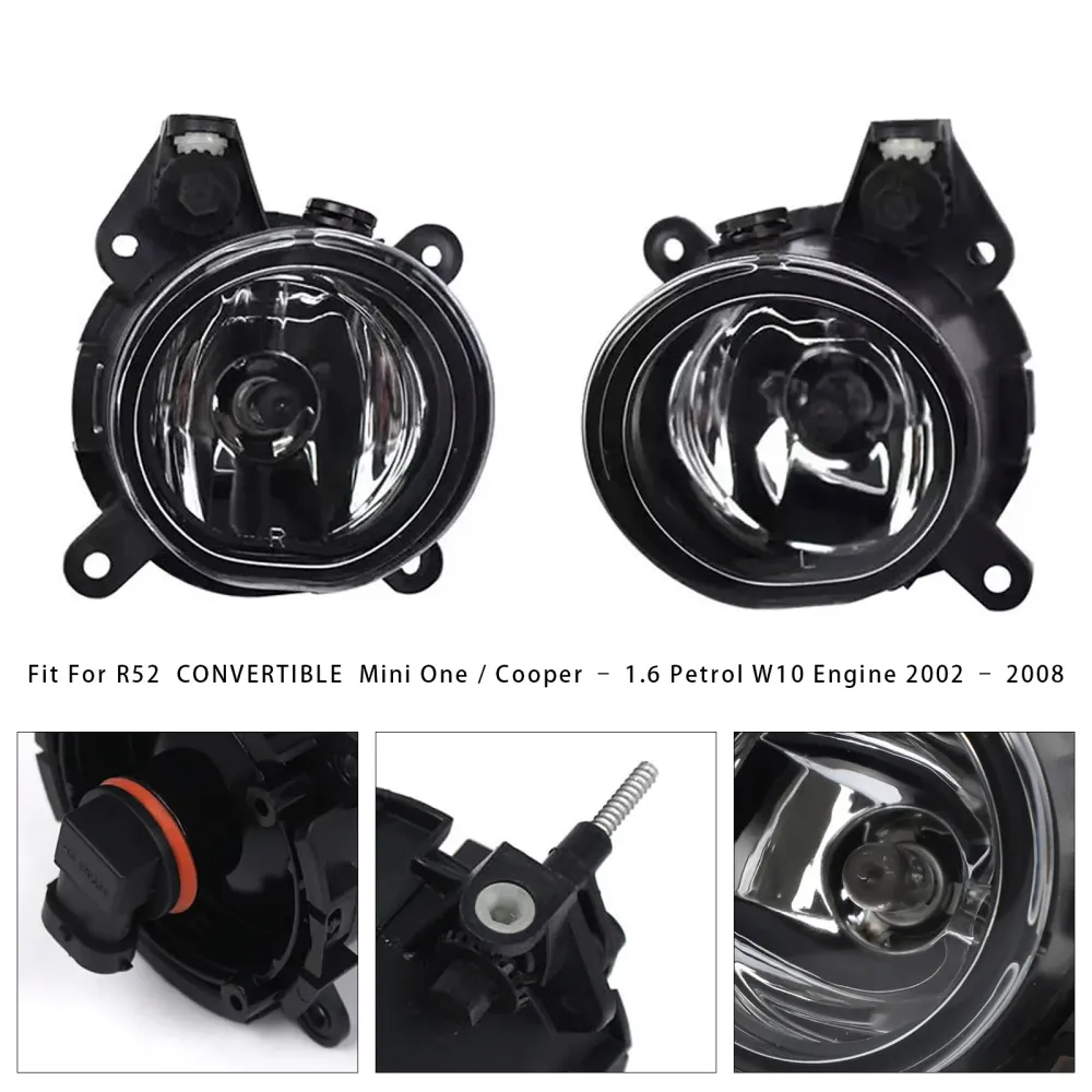 Par de pára -choques dianteiro de nevoeiro para Mini Cooper One R50 R52 R53 63176925050