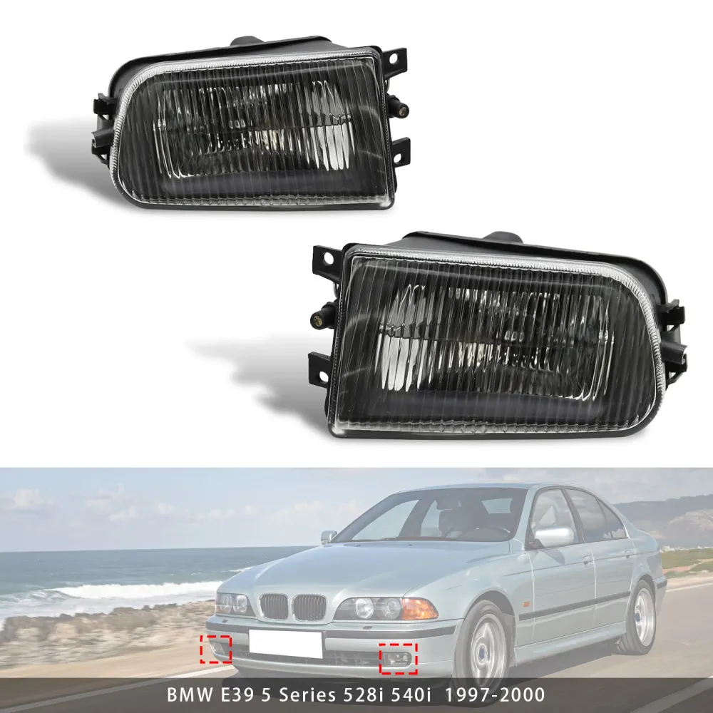 Par de pára-choques dianteiro de névoa de névoa sem lâmpadas para BMW E39 5-Série 1995-1998