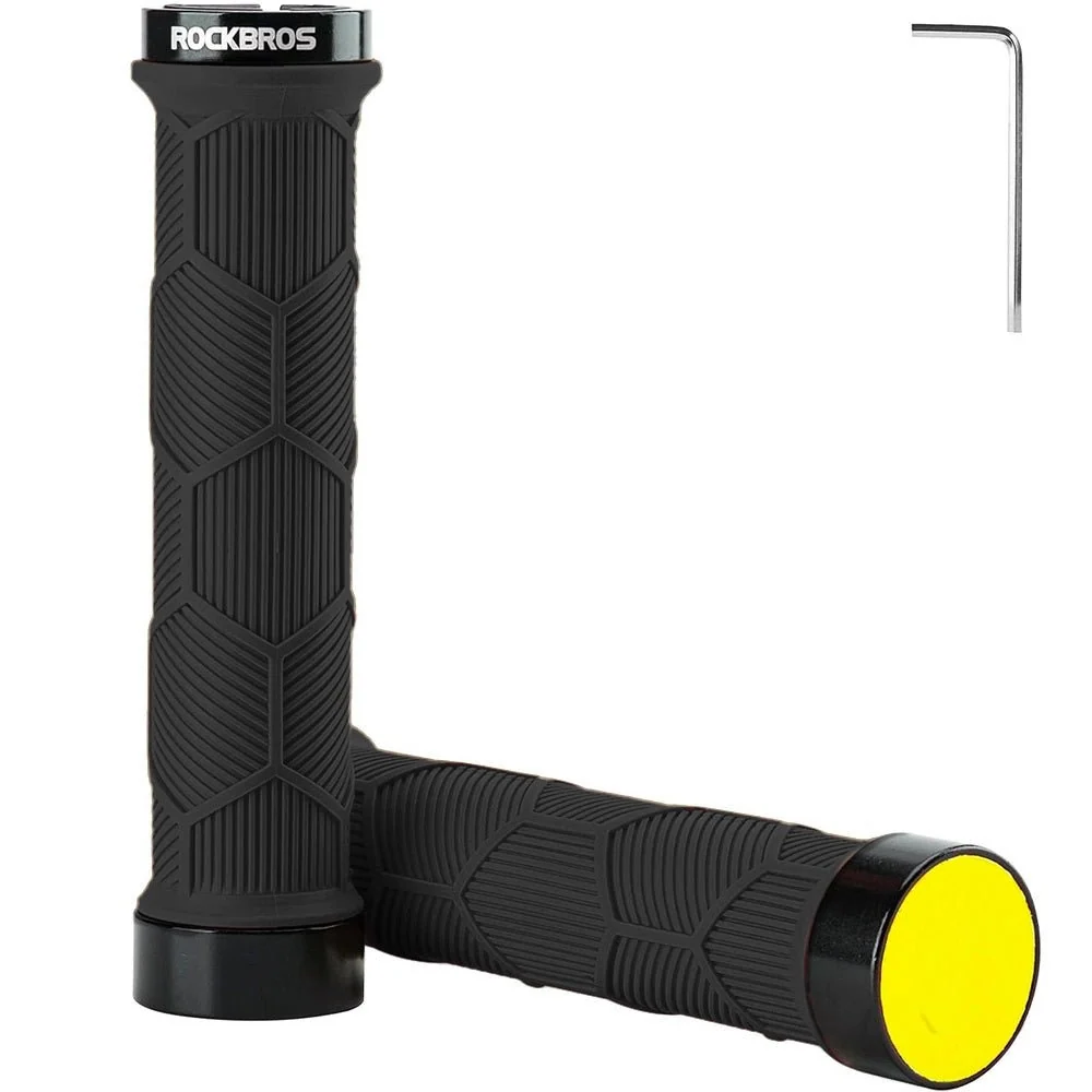 Par de punhos para bicicleta com refletores - preto