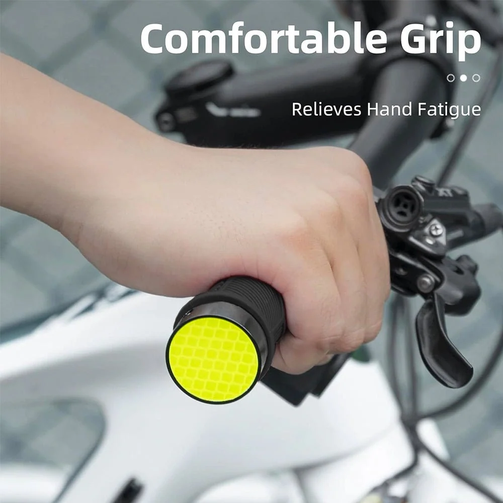 Par de punhos para bicicleta com refletores - preto