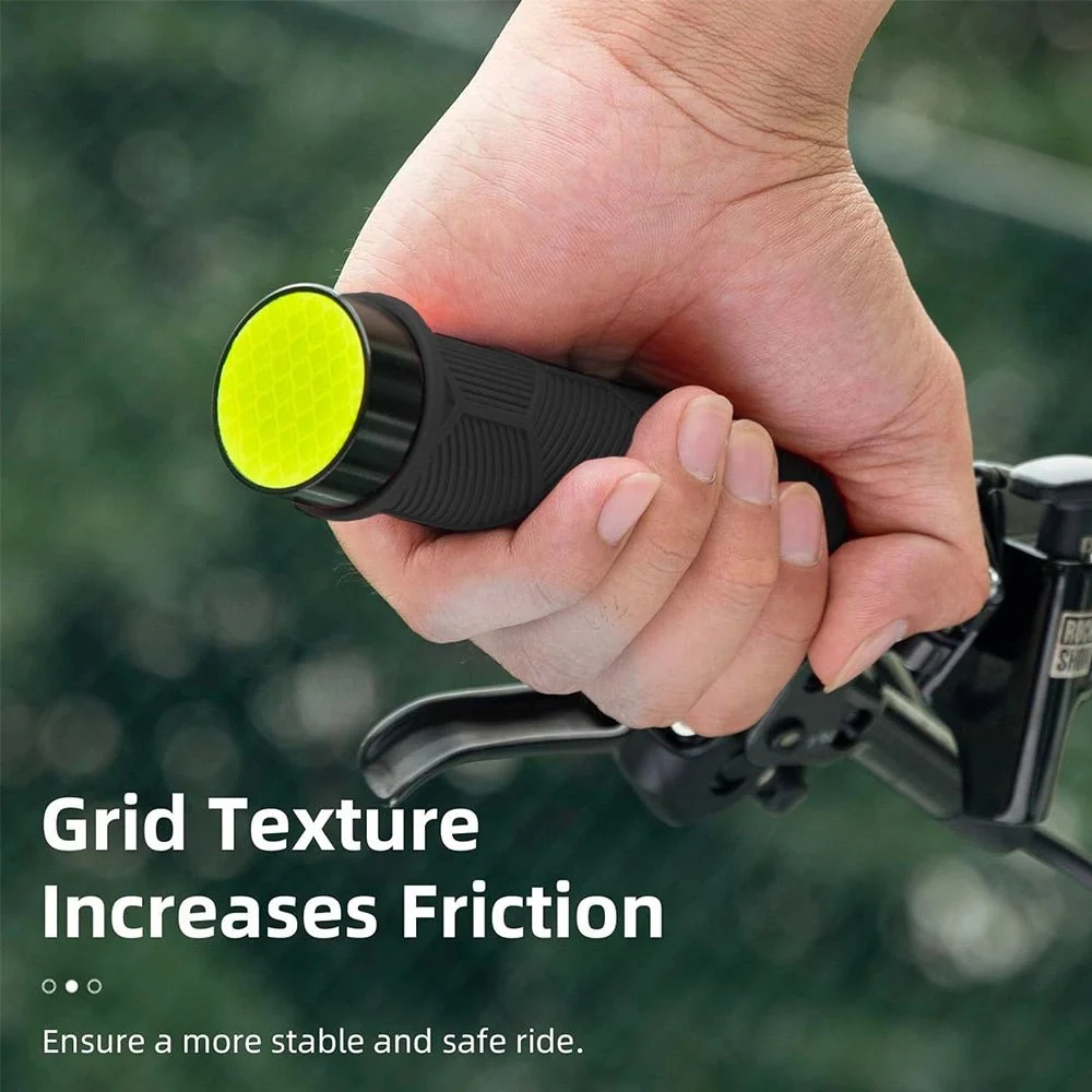 Par de punhos para bicicleta com refletores - preto